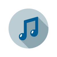 Design Illustration graphic of Musical note icon with flat style. Suitable for UI, mobile design, web design, etc. Transparent background png
