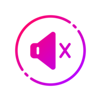 Design Illustration graphic of speaker mute icon with gradient style. Suitable for UI, mobile design, web design, etc. Transparent background. png