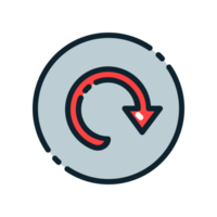 Design Illustration graphic of restart icon with colored line style. Suitable for UI, mobile design, web design, etc. Transparent background. png