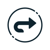 Design Illustration graphic of turn around icon with glyph style. Suitable for UI, mobile design, web design, etc. Transparent background. png