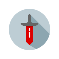 Design Illustration graphic of sword icon with flat style. Suitable for UI, mobile design, web design, etc. Transparent background png