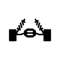 Design Illustration graphic of shockbreaker icon with glyph style. Suitable for UI, mobile design, web design, etc. Transparent background. png