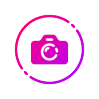 Design Illustration graphic of camera icon with gradient style. Suitable for UI, mobile design, web design, etc. Transparent background. png