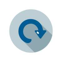 Design Illustration graphic of restart icon with flat style. Suitable for UI, mobile design, web design, etc. Transparent background. png