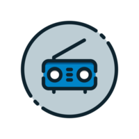 Design Illustration graphic of radio icon with colored line style. Suitable for UI, mobile design, web design, etc. Transparent background png