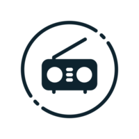 Design Illustration graphic of radio icon with glyph style. Suitable for UI, mobile design, web design, etc. Transparent background png