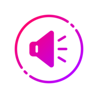 Design Illustration graphic of speaker on icon with gradient style. Suitable for UI, mobile design, web design, etc. Transparent background. png