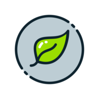 Design Illustration graphic of leaf icon with colored line style. Suitable for UI, mobile design, web design, etc. Transparent background. png