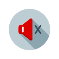 Design Illustration graphic of speaker mute icon with flat style. Suitable for UI, mobile design, web design, etc. Transparent background. png