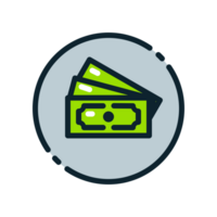 Design Illustration graphic of currency icon with colored line style. Suitable for UI, mobile design, web design, etc. Transparent background. png