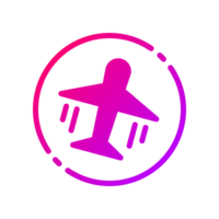 Design Illustration graphic of airplane mode icon with gradient style. Suitable for UI, mobile design, web design, etc. Transparent background. png