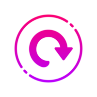 Design Illustration graphic of restart icon with gradient style. Suitable for UI, mobile design, web design, etc. Transparent background. png