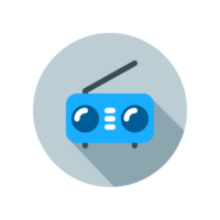 Design Illustration graphic of radio icon with flat style. Suitable for UI, mobile design, web design, etc. Transparent background png