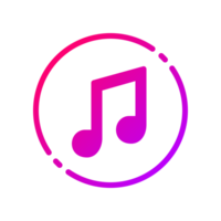 Design Illustration graphic of Musical note icon with gradient style. Suitable for UI, mobile design, web design, etc. Transparent background png