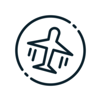 Design Illustration graphic of airplane mode icon with line style. Suitable for UI, mobile design, web design, etc. Transparent background. png