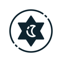 Design Illustration graphic of islamic symbol icon with glyph style. Suitable for UI, mobile design, web design, etc. Transparent background. png