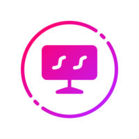 Design Illustration graphic of monitor icon with gradient style. Suitable for UI, mobile design, web design, etc. Transparent background png