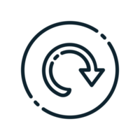 Design Illustration graphic of restart icon with line style. Suitable for UI, mobile design, web design, etc. Transparent background. png