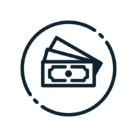 Design Illustration graphic of currency icon with line style. Suitable for UI, mobile design, web design, etc. Transparent background. png