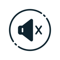 Design Illustration graphic of speaker mute icon with glyph style. Suitable for UI, mobile design, web design, etc. Transparent background. png