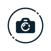 Design Illustration graphic of camera icon with glyph style. Suitable for UI, mobile design, web design, etc. Transparent background. png
