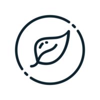 Design Illustration graphic of leaf icon with line style. Suitable for UI, mobile design, web design, etc. Transparent background. png
