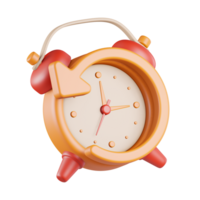 Alarm Clock with Counterclockwise Arrow 3D Icon png