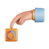 Loading Button with Hand 3D Icon png