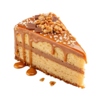 Piece of cheese cake isolated on transparent background png