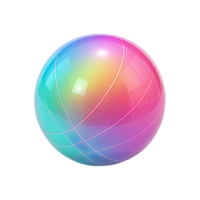 Abstract iridescent sphere vibrant pastel gradient colors digital art smooth surface 3D render shiny colorful glowing modern design element on transparent background png