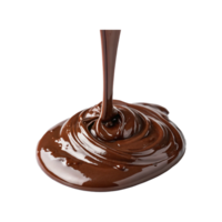 Close up on brown liquid chocolate on transparent background png