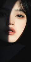 Dramatic Portrait with Shadow Play and Soft Lighting on Face photo