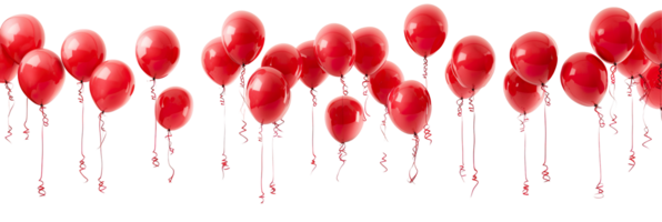 Red balloon background copy space transparent , isolated background cutout. Floating balloons festive, celebration, party, birthday graphic element png