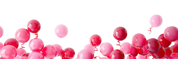Pink balloons bunch on floor transparent , isolated background cutout. Background copy space, balloon, festive, celebration, party, birthday graphic element png