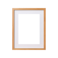 Wooden Modern standard A4 A3 size picture frame mockup transparent , isolated background. Minimalist light texture color with a mat, gallery, art painting photo framing png