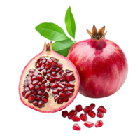 Pomegranate Split Open to Show Vibrant Red Seeds png