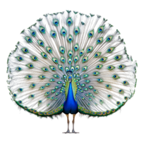 Gorgeous Peacock with Its Colorful Feathers Spread Wide Isolated on Transparent Background png