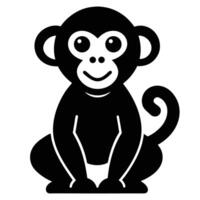 Minimal Monkey Silhouette Graphic Design vector