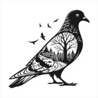 Turtle Dove On Grass vector