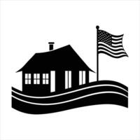 Home with nature black silhouette vector