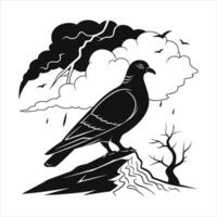 Dove with Open Wings vector