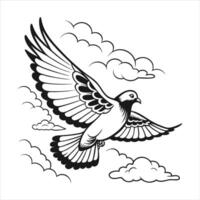 Dove With Clouds vector