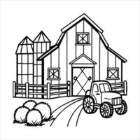 Rustic Farm Sketch with vector