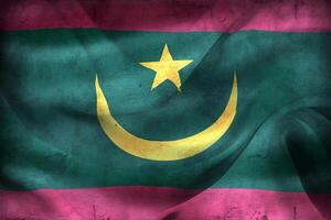 Vintage look 3D-Illustration of a Mauritania flag - realistic waving fabric flag photo