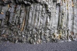 Basalt rock formations creating a dramatic landscape in iceland photo