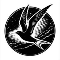 Silhouette of Swallow filled vector