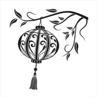 Traditional Lantern With Intricate vector
