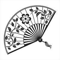 Ladys Fan Pattern Sketch vector
