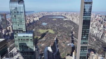 Aerial View of Central Park at Manhattan in New York United States . Town Panoramic View. video