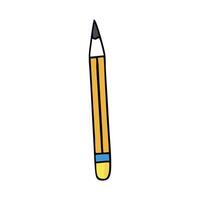 Wooden Pencil with Pink Eraser and Sharp Tip for Writing and Drawing vector